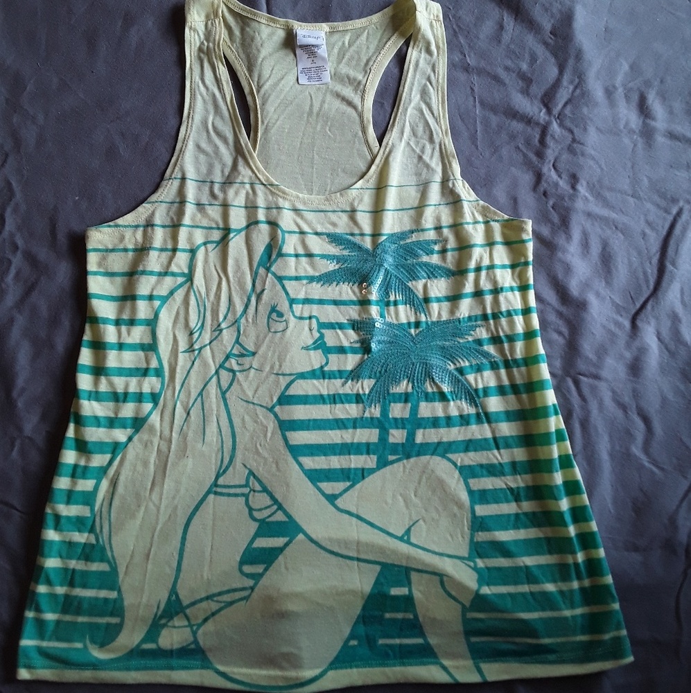 Disney Little Mermaid Racerback Tank Size Large